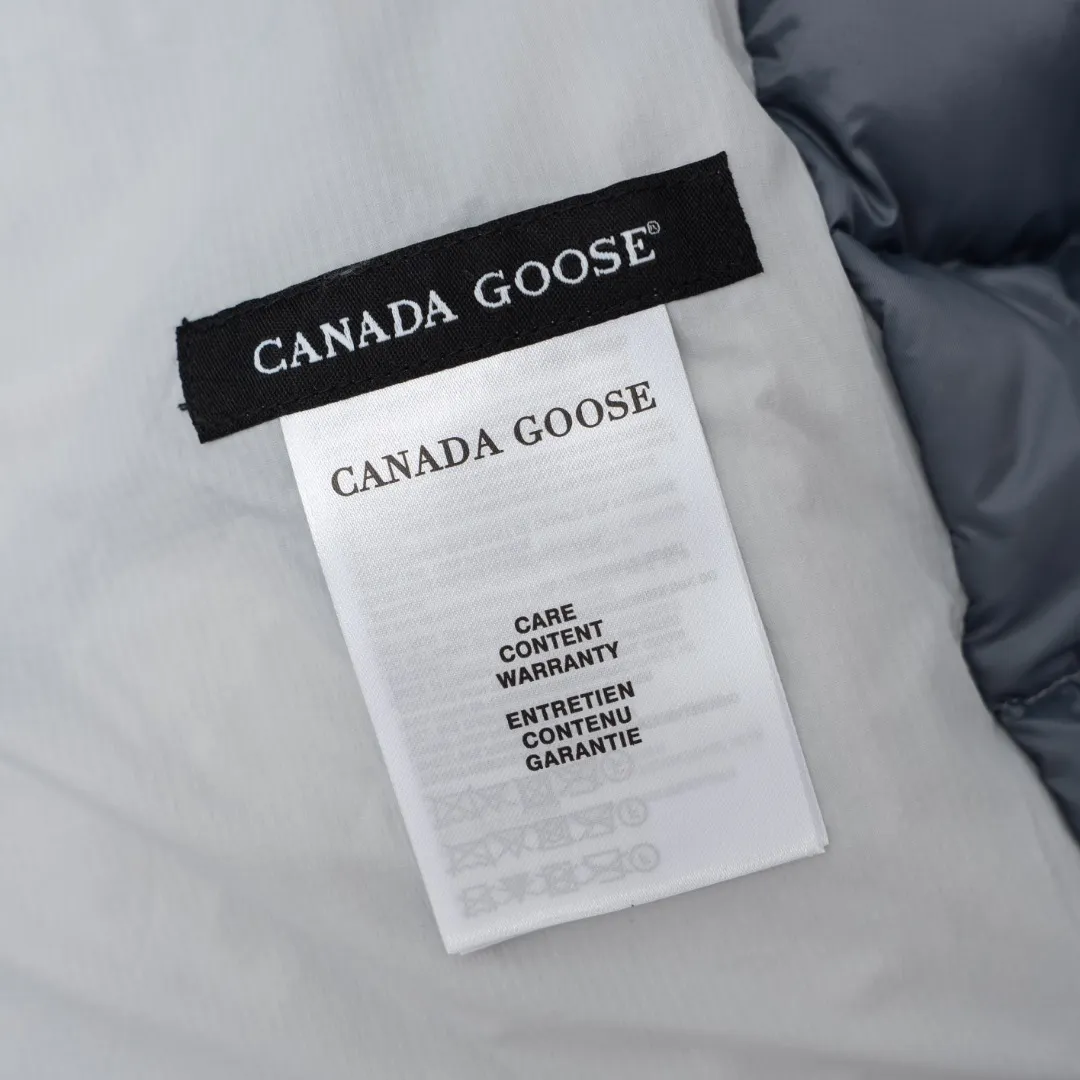 P860 CANADA GOOSE丨Canada Goose 5079 single zipper sleeve logo stand collar down jacket color: gray and white size: S-XXL